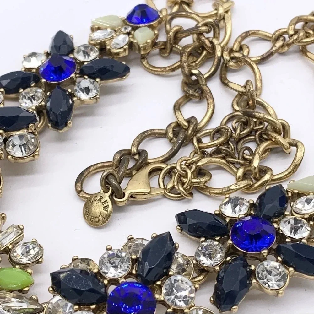J. Crew Blue Green Jeweled Necklace